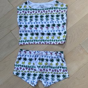 Roller rabbit girls soft stretch shorts set